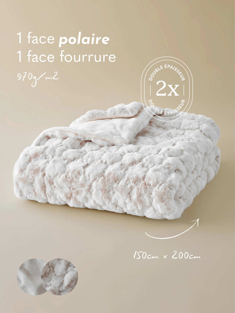 Plaid Fausse Fourrure Passion Beige