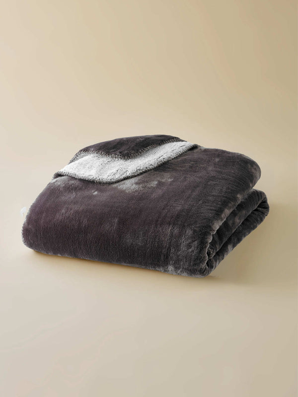 Plaid Cosy Bicolore gris souris